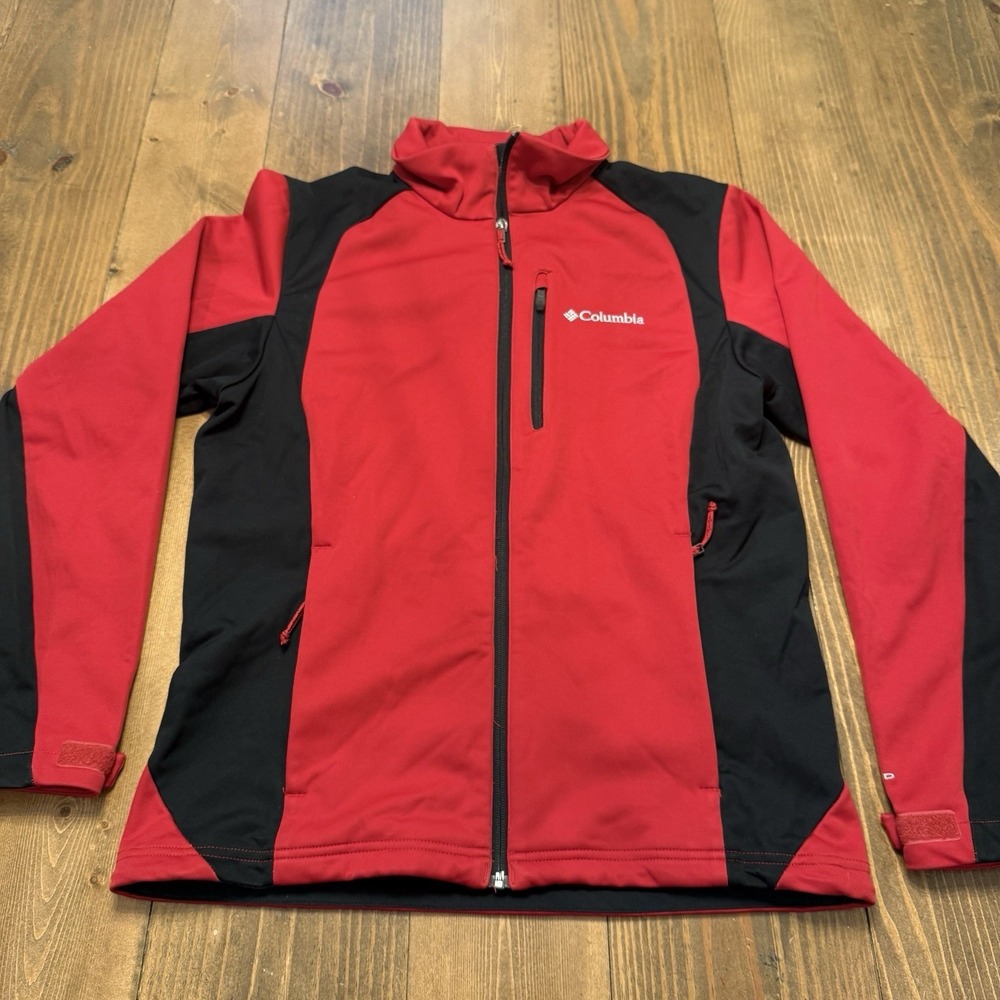 Columbia Omni Wind Block‎ Omni Heat Jacket Mens Medium Red Windproof Softshell
